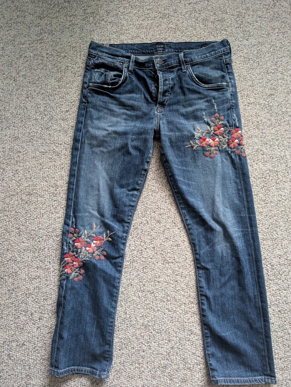Citizens Of Humanity Floral Embroidered Jeans